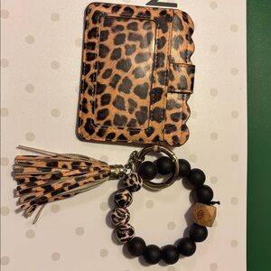 LEOPARD Cheetah Animal Print Bracelet - keychain key ring-tassel-wallet